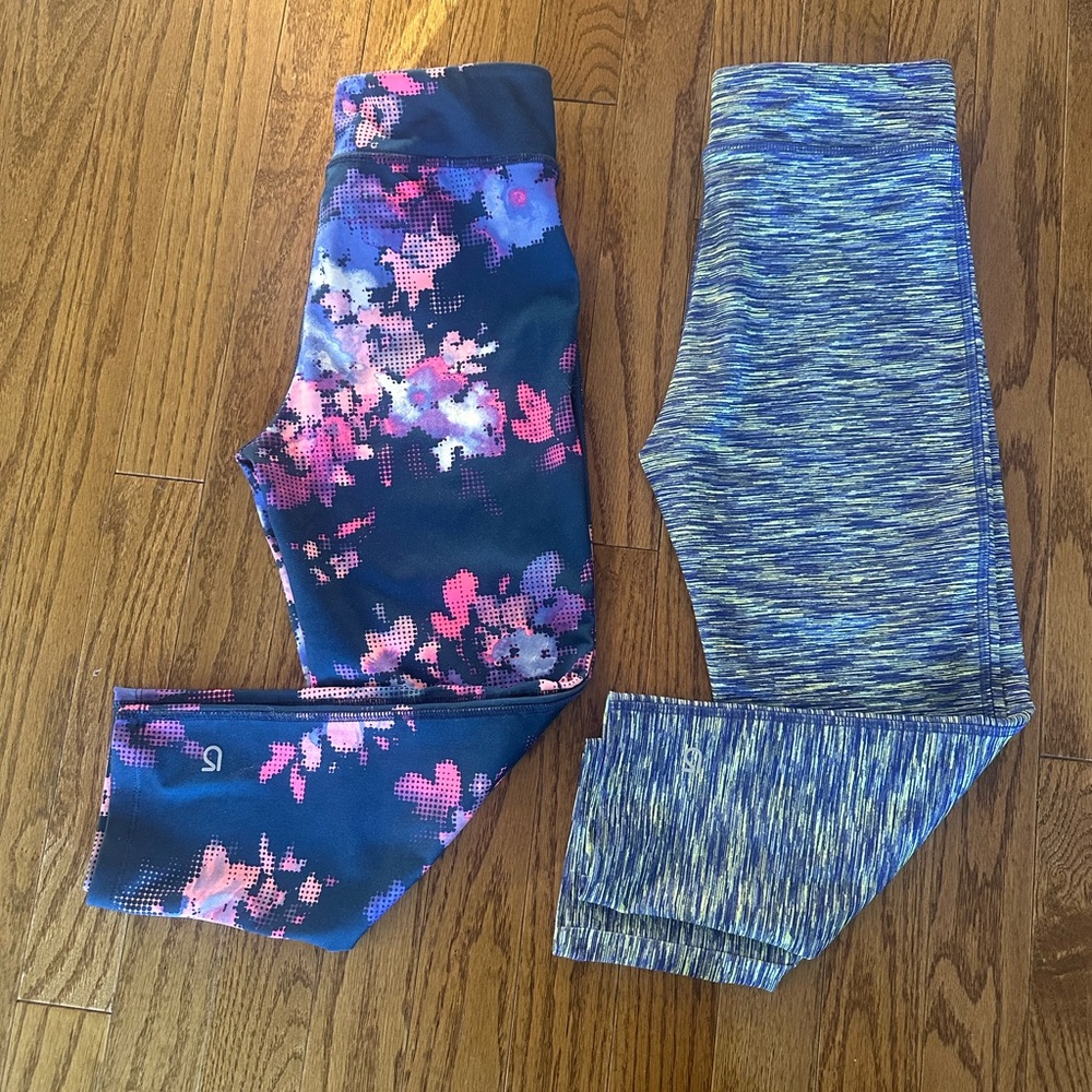 Floral and Heathered Kids Leggings Set size 10